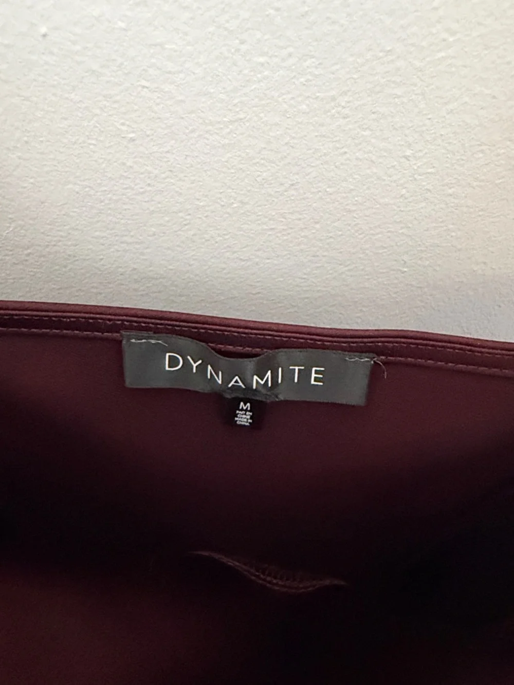 Dynamite Burgundy Satin Slip Dress with Double Spaghetti Straps - Picture 2 of 5